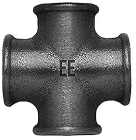 KNM Trade Kreuz Gussfitting 3/4 ISO 7-1 Heizungsfitting Schwarz | Temperguss, Gasinstallation, Druckluftsystem, Industriemontage, Rohrverbinder, Gehäusetechnik
