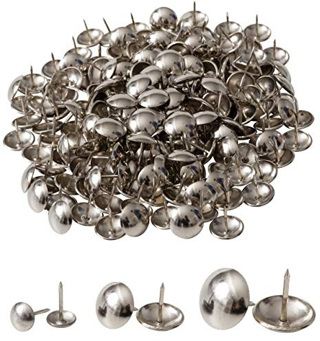 IPEA Tapetennägel - 500 Stück - Deko-Nieten für Möbel Bekleidung - Metallnadeln für Sessel - Farbe silber - 9 x 12 mm