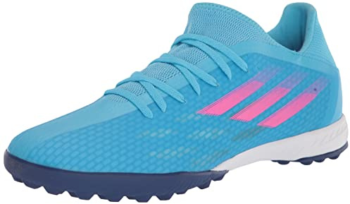 adidas Unisex X Speedflow.3 Turf Soccer Shoe, Sky Rush/Team Shock Pink/White, 8.5 US Men