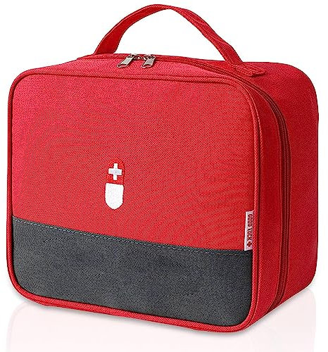 Seasboes 1stk Medikament Tasche, Große Kapazität Notfalltasche, Tragbar Reiseapotheke Medikamenten Tasche Medizinbox, wasserdichte Medizin Aufbewahrungstasche für Zuhause Reisen Büro (Gross)