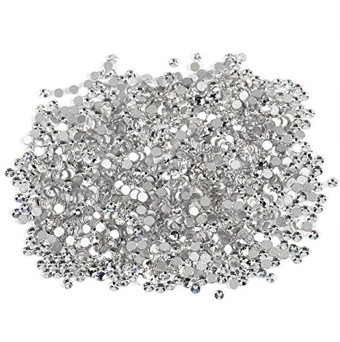 Platta nagelkonststrasstenar 1440 st vitt kristallglas SS3 (1,3-1,5 mm) | Självhäftande DIY-hantverkspärlor för nageldekoration, smyckestillverkning & pysselprojekt