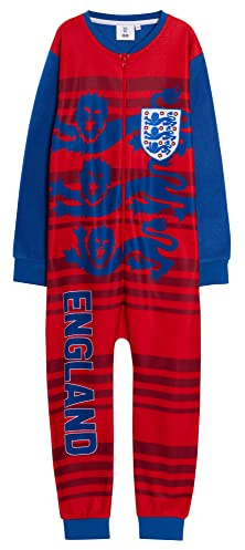 Pyjama grenouillère pour enfants Coupe du monde de football Angleterre, rouge/rayé, 9-10 ans