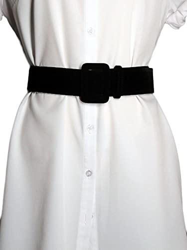 LANOBA Women Velvet Wide Waist Belt Cinch Corset Waistband Vintage High Waist Belts for Dress, 1.97 inch Width 42 inch Length, Black, One Size