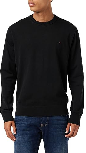 Tommy Hilfiger Hombre Jersey 1985 sin Capucha, Negro (Black), XXL