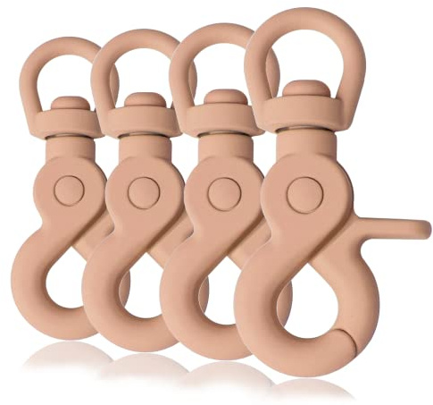 Ganzoo Scherenkarabiner Haken für Hunde-Leinen, Silikon-Beschichtung, Dreh-Gelenk, L: 61 mm, Öse 10 mm, Schnappkarabiner, Wirbelkarabiner, Paracord 550, Zinkdruckguss
