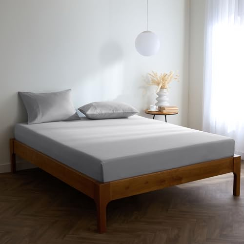 Mellanni Spannbettlaken 180x200cm Boxspringbett - Bis 40cm Matratzenhöhe - Weich, Knitterfrei, Rundum Elastisch - (180x200 cm, Hellgrau)