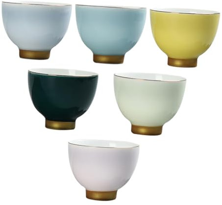 Operitacx 6 Pièces Lot De Tasses à Thé Pour Maison Tasses à Thé Couleurs Assorties Avec Base Stable Et Bords Lisses