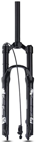 HIMALO Mountainbike-Federgabel 26/27,5/29 MTB Luftgabel Federweg 100 Mm 1-1/8 Gerades Rohr Vorderradgabeln Scheibenbremse Remote Lockout QR 9 Mm (Color : Black, Size : 26'')