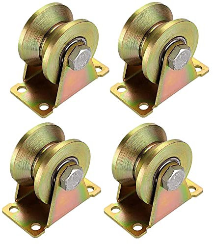 4 Pz Puleggia di Sollevamento, Ruota Gola V Puleggia Semplice per Sollevamento Stampaggio, Rail Roulette Portale Scorrevole Capacità di Carico 210kg