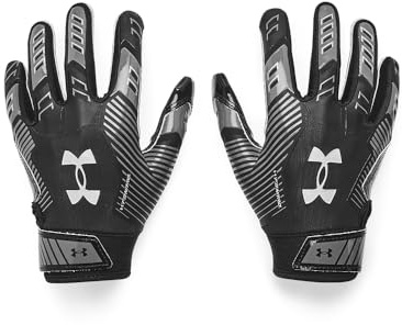 Under Armour Pee Wee F9 - Guanti da calcio per bambini (001), nero/castlerock/argento metallizzato, taglia unica