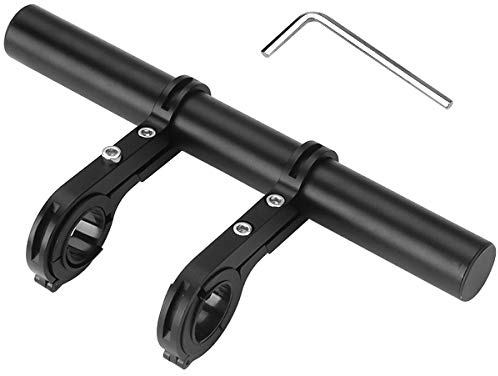 20cm Doppel Halterung Lenker Aluminiumlegierung Fahrrad Lenker Fahrrad Extender Halterung Lenkerverlängerung mit Sechskantschlüssel für Mountainbike Fahrrad, Schwarz
