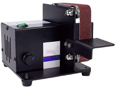 KHZKHC Afilador de Cuchillos eléctrico Profesional, Mini lijadora de Banda, pulidora eléctrica de Bricolaje, Velocidad 13000r/min, para esmerilar/pulir/Eliminar óxido/moler Rebabas