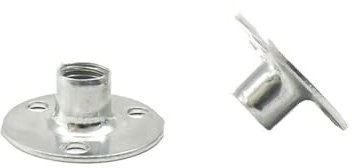 Eisenplatte Sicherungsmutter M6 M8 M10 M12 for Holzmöbel Schiene Sicherungsmutter Sofa Fußsicherung verzinkte Dreilochmutter (Size : M8x27-silvery(10pcs)