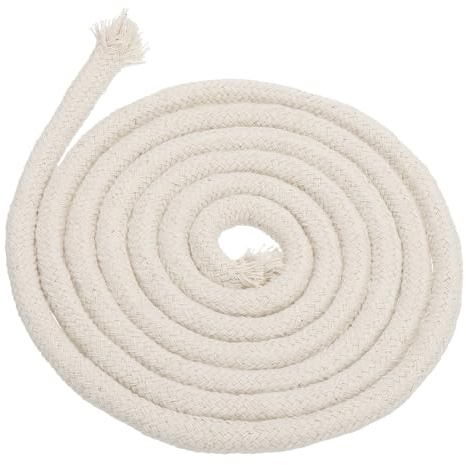 PATIKIL 6.56 Feet 10mm Oil Lamp Wicks, Round Cotton Lamp Wicks Replacement Braided for Lamp Candle Making Supplies, White