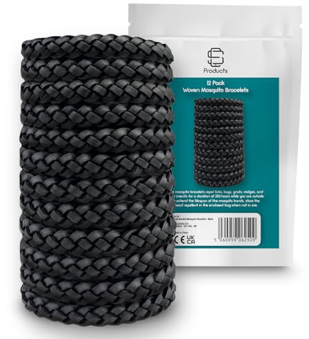 SC Products Mosquito Repellent Bracelet (12-Pack) | DEET Free Insect Midge Bug & Mosquito Bands for Adults & Kids | Waterproof Insect Repellent Bracelet 12pc with 300 Hours /12 Days of Protection