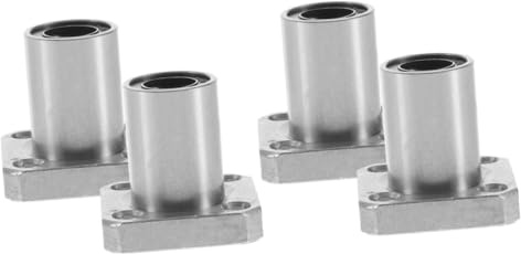Mobestech 4pezzi Flange Linear Bearing Extra for Printer Precision Bearings with Low Friction Resistance Lmkuu Model for Smooth Motion