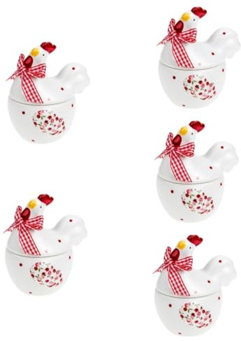 Cabilock 5 Piezas de cocina de Navidad tarro de azúcar botella de vinagrera organizador cozinha azucareros galheteiro recipiente para condimentos con tapa contenedor de sal cerámica