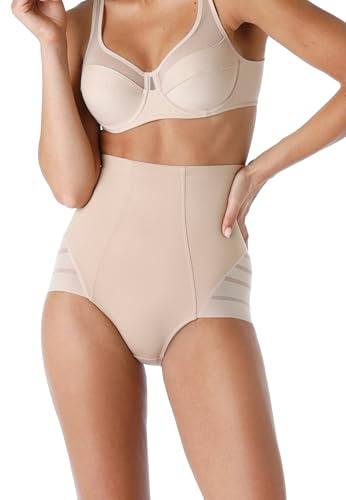 Lovable Guaina Modellante Vita Alta in Microfibra e Tulle | Contenimento Medio Effetto Pancia Piatta | Shapewear Invisibile | Fancy Shaping Donna, Cipria, M