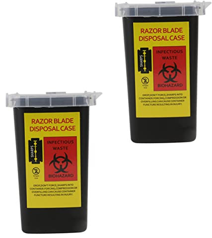 Baluue 2piezas Contenedores Portátiles Para Reciclaje De Cuchillas De Afeitar Contenedor Para Objetos Afilados De Barbero Almacenamiento Seguro De Cuchillas Usadas Para Eliminación