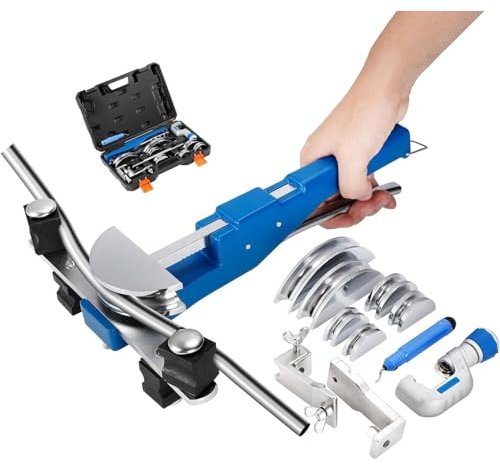 LIULIQ Manueller Hydraulischer Rohrbieger Mit 7 Arten Von Bögen Und Arbeitssparenden Griffen, Biegebereich 0–90° Zum Biegen Verschiedener Arten Von Kupferrohren Und Aluminiumrohren