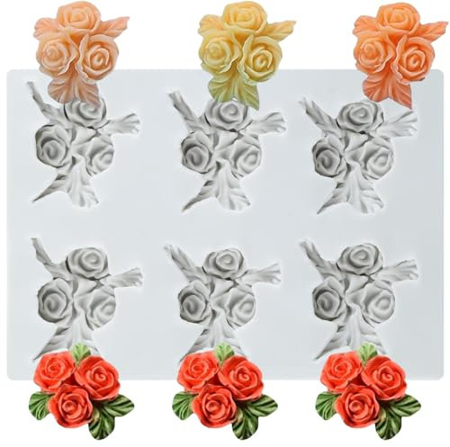 Sijiangmold Rose Candy Silikon Formen Rose Blume Fondant Form für Kuchen Dekoration Cupcake Topper Schokolade Polymer Clay Gum Paste