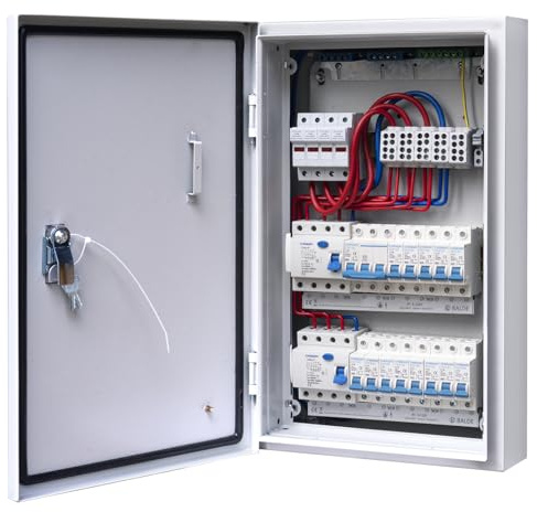 CHENGPI Boite Électrique 3 Rangées,Coffret électrique équipé avec 4P FI disjoncteur Type A et Disjoncteurs,Pré - Câblage