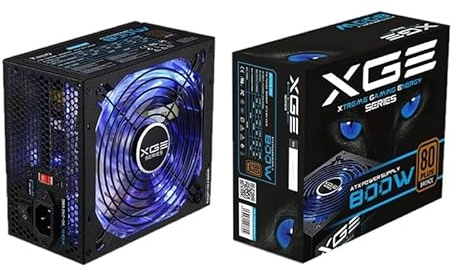 Fuente de Alimentación 80+ 800W, eficiencia energética, Voltaje Estable, Ideal para ensamblaje de PCs y Mejora del Rendimiento del Sistema.