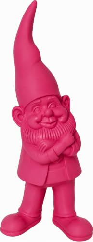 Pommerntraum ®| WohnDeko Gnom Dekorationsfigur Gartenzwerg GartenDeko Zwerg | Zwergenfigur POP-Art Troll Wichtel Kabouter Terrassendeko Geschenkidee Gartenschmuck Beetfigur Retro Außendeko (Pink - 27 cm)