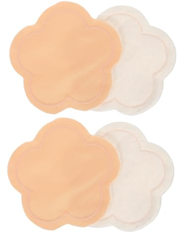 VICASKY 2 Pairs Reusable Nursing Pads for Breastfeeding Moms Lightweight Leak-Proof Cloth and Bamboo Fiber Material Comfortable Washable Breast Pads for Daily Use