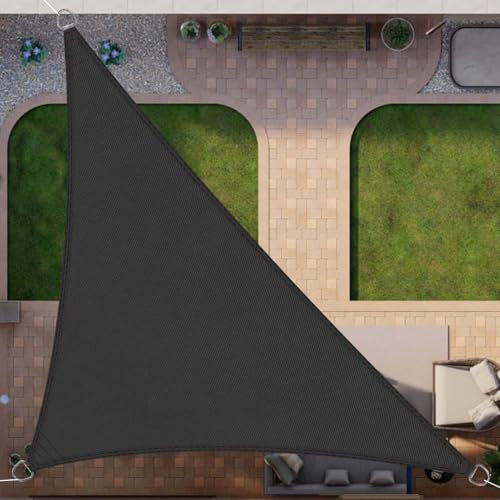 SRHIMEOS Vela Ombreggiante Triangolare Impermeabile da Esterno 6x6x6m, Tende a Vela per Giardino, Telo Parasole Resistente Anti-UV per Terrazza, Patio, Pergolato, Balcone