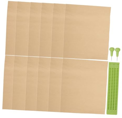 Beavorty Set di Carta Braille Portatile e Leggero per Non Vedenti Tavoletta Braille per Back To School Party e Studio