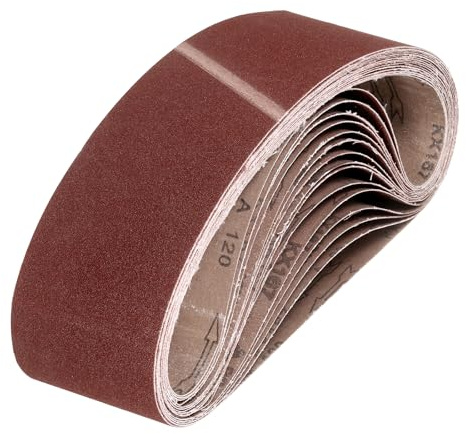 QUARKZMAN 100mm x 915mm Nastri Abrasivi, 15Pz 80/120/150/240/400 Grana Carta Vetrata per Levigatrice Ossido di Allumina Per Lavorazione Legno, Lucidatura Metalli, Affilatura Coltelli