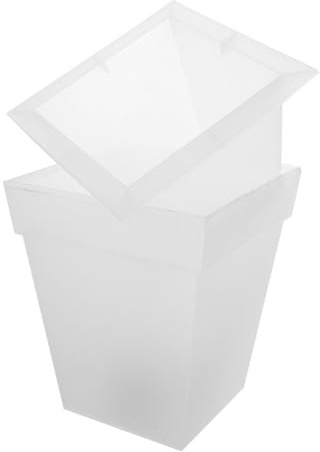 PENIKOKO Lámpara Solar Decorativa para Jardín Maceta Plástica con Luz Blanca Iluminación Ambiental para Patio Césped y Diseño Cuadrado Moderno