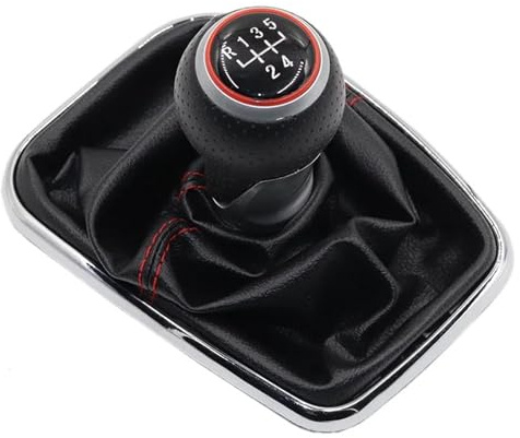 Für VW 2003 2004 2005 2006 2007 2008 Golf 4 IV MK4 für GTI R32 JDM Schwarz Rot Line Schaltknauf Hebel Schaltsack Schaltsack Schaltsack PU Leder 12 mm