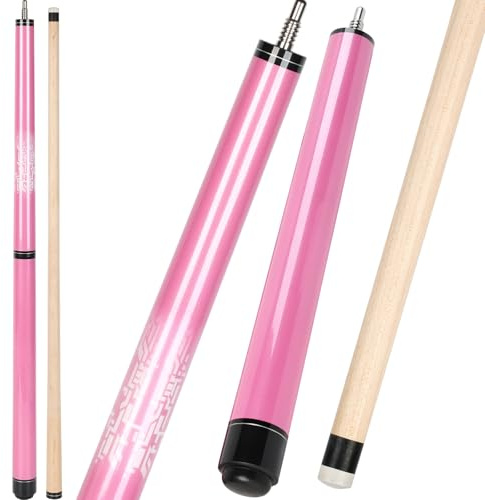 AKLOT Pool Queue, Schwerer Sprungbruch Pause Billard Queue 1 Stück Pool Stick 14mm Bakelite Tip für Explosive Breaks und Mühelose Sprünge 23/25 oz Rosa/Orange