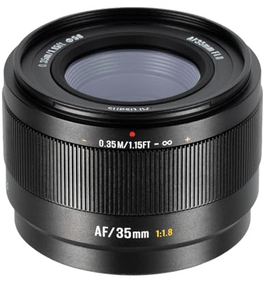 7artisans AF 35 mm F1.8-objektiv för E (APS-C) – spegellöst objektiv med fast fokus med STM-autofokus, metallbajonett och F1.8 för A6700, ZV-E10, A6400 och mer (E-Mount)
