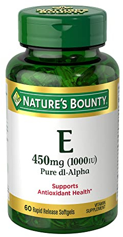 Nature's Bounty Vitamin E 1000 IU Softgels, Supports Antioxidant Health & Immune System, 1 Serving per Day, No Gluten, 60 Softgels (Pack of 1)