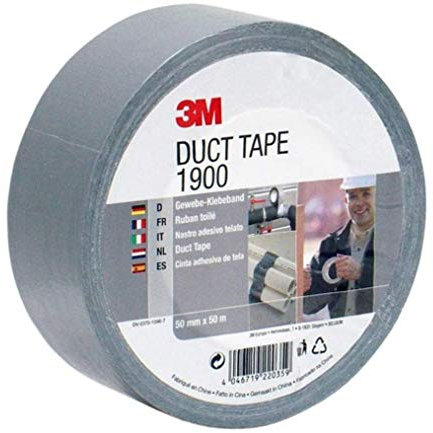 3M Nastro adesivo 1900 Value Nastro adesivo grigio argento per tutti i lavori di riparazione, etichettatura e sigillatura, 50 mm x 50 m, 1 rotolo di nastro adesivo