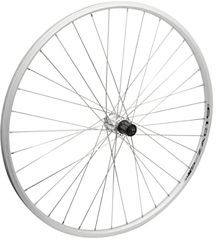 WheelMaster 700c Rear Wheel - Quick-Release, 36H, 8-Speed Cassette Hub, Silver/Silver/Steel