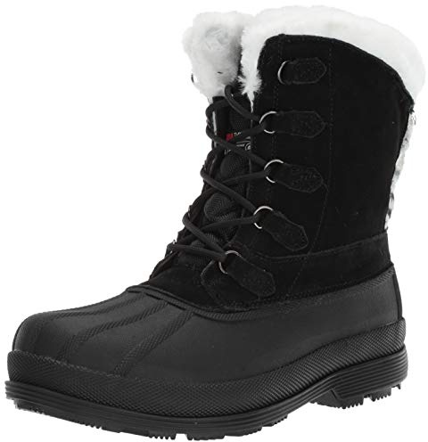 Propét womens Lumi Tall Lace Snow Boot, Black/White, 11 XX-Wide US