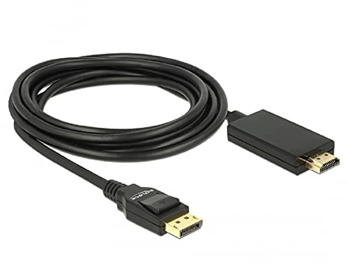 Delock Kabel DisplayPort 1.2 Stecker > High Speed HDMI-A Stecker Passiv 4K 30 Hz 3 m schwarz