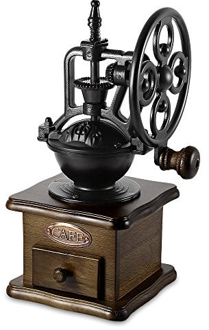 Dawwoti Molinillo De Café Manual, Retro Burr Molinillo De Café Mano Pulido Máquina Manivela De Rodillo con Rebabas De Cerámica
