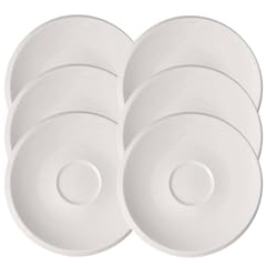 Villeroy & Boch NewMoon - Juego de 6 platillos de porcelana (17 cm, aptos para lavavajillas), color blanco