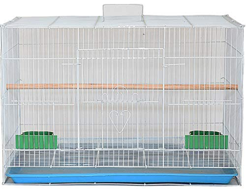YHRJ Vogel voliere Vogelkäfig Wellensittiche Groß,Günstiger Eisenvogelkäfig, Papageienkäfig Für Innenreisen, Kaninchen-Eichhörnchen, 3 Größen (Color : Weiß, Size : 40 * 30 * 30CM)