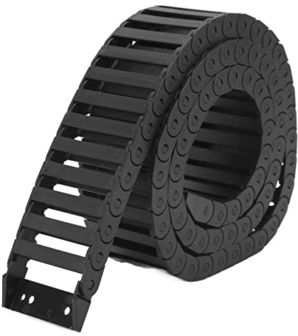 Fyearfly Cable Drag Chain,Drag Chain Cable Carrier,10mm X 40mm 1M Black Nylon Flexible Cable Chain, Drag Chain with End Connectors for 3D Printer and CNC Machines