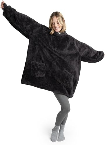 Blumtal Hoodie Decke Damen mit Ärmeln und Kapuze - OEKO-TEX zertifizierter Kuschelpullover Damen - Decke zum Anziehen - Decken Hoodie Damen - Kuschelpullover warm und weich - Decken Pullover