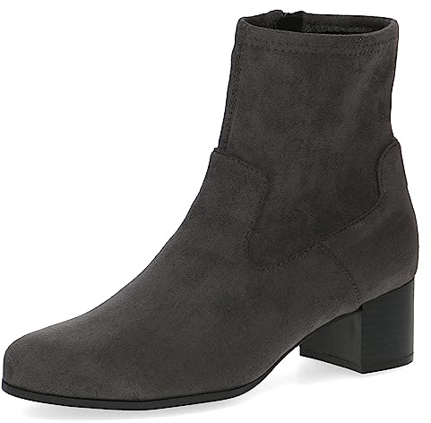CAPRICE Damen Stiefeletten mit Absatz mit Reißverschluss Vegan, Grau (Dk Grey Str.), 38 EU