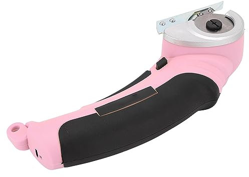 Cordless Electric Scissors 240RPM, 2000mAh Rechargeable Fabric Cutter for Leather, Garments, Carpets, Soft Materials Handheld Tailoring Shears (Pink)