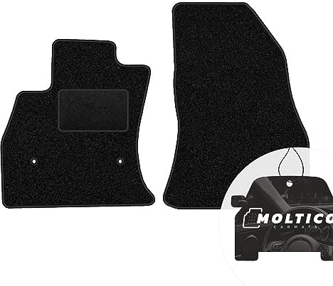 moto-MOLTICO Vorne Fußmatten Auto Velours Autoteppiche Schwarz Automatten Set 2-teilig passend für FIAT 500L ab 2012
