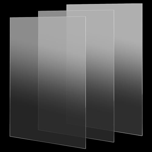 MANCHAP 3 PCS A3 Clear Acrylic Sheets, 420 x 297 x 2mm Plastic Acrylic Panel for Decoration, Display, Painting